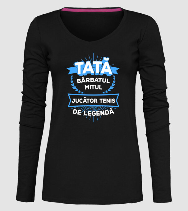 TATĂ - bărbatul, mitul, jucător tenis de legendă model negru pe tricou