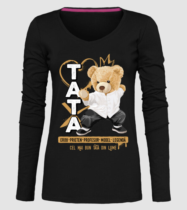 Tati Teddy model negru pe tricou