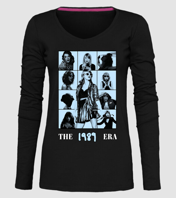 Taylor Swift ERAS blue model negru pe tricou