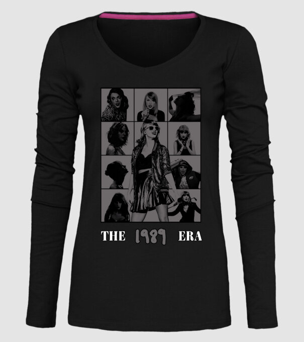 Taylor Swift ERAS grey model negru pe tricou