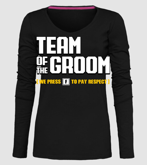 Team of the Groom model negru pe tricou