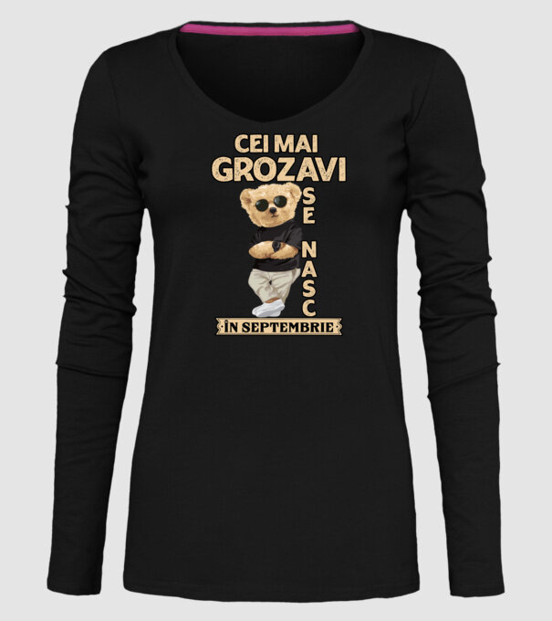 Teddy cel cool Septembrie model negru pe tricou