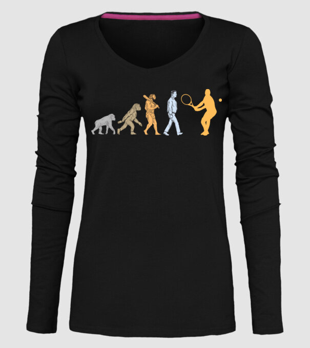 Tennis evolution model negru pe tricou