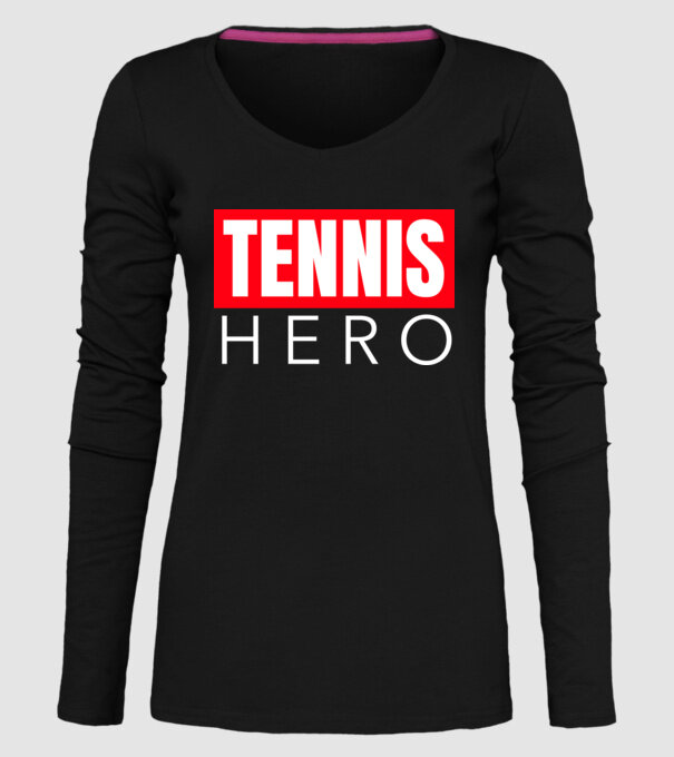 TENNIS HERO model negru pe tricou