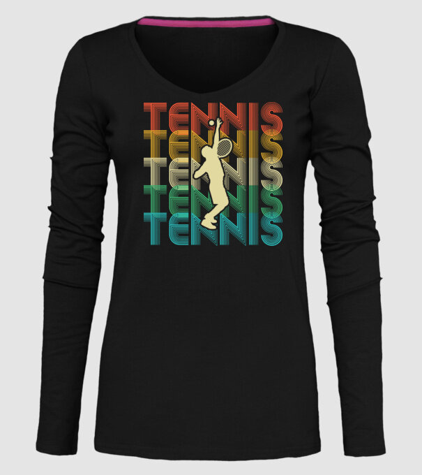 Tennis retro model negru pe tricou