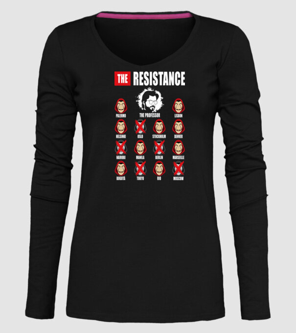 the resistance la casa de papel model negru pe tricou