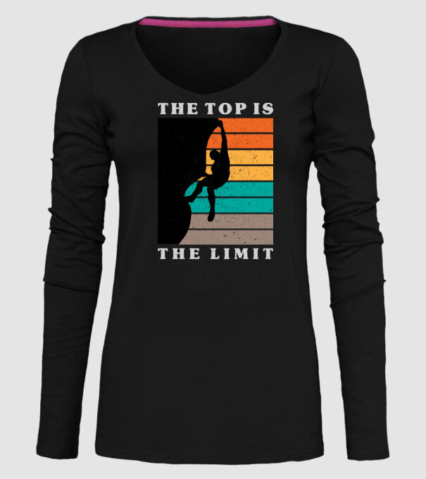 The Top is the limit model negru pe tricou