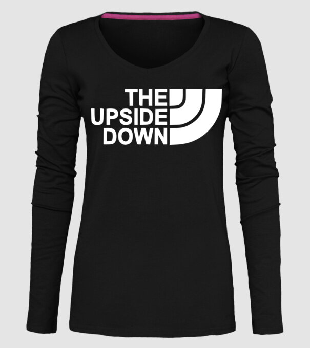 the upside down model negru pe tricou