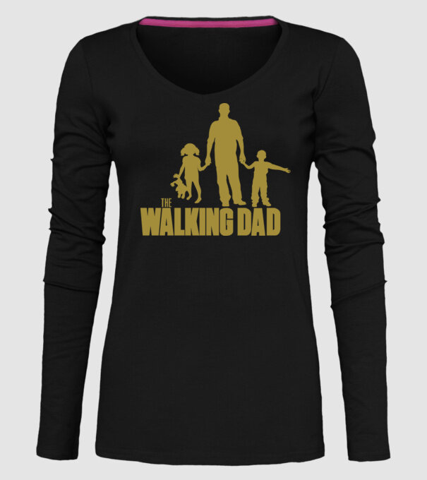 The Walking Dad model negru pe tricou