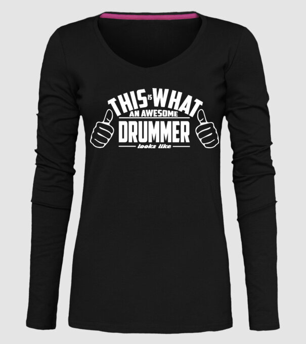 This is what an awesome drummer looks like model negru pe tricou