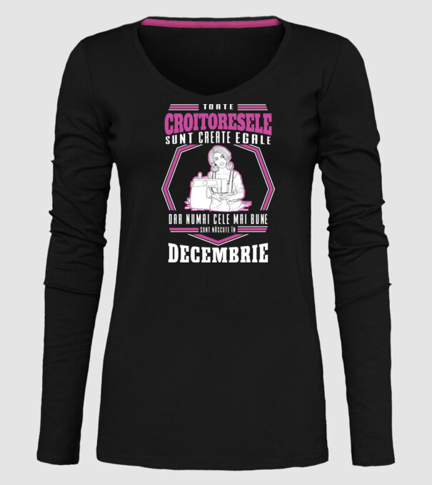 Toate croitoresele decembrie model negru pe tricou