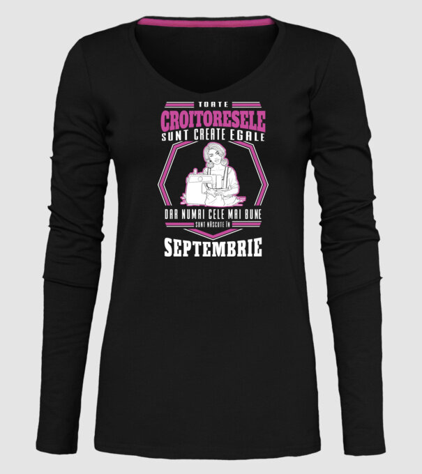 Toate croitoresele septembrie model negru pe tricou