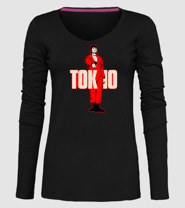tokyo la casa de papel model negru pe tricou