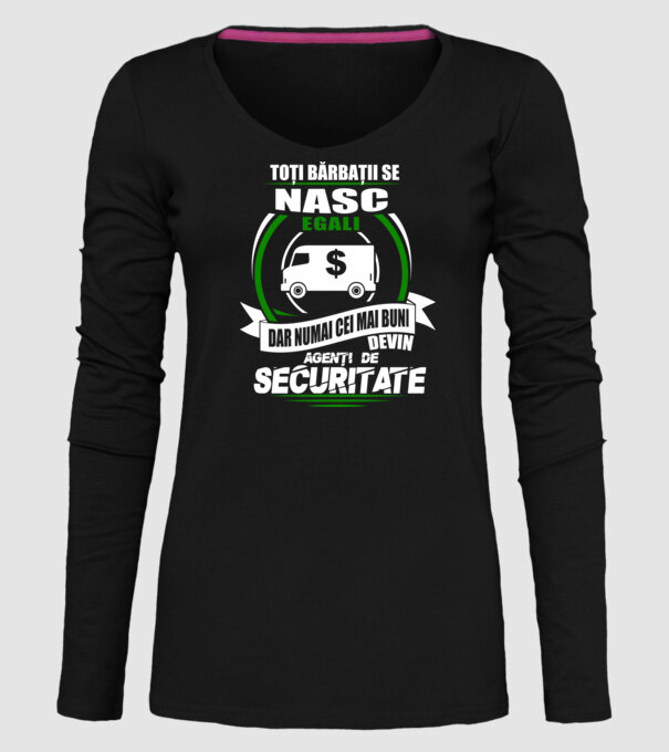 Toți bărbații se nasc egali agenți de securitate model negru pe tricou