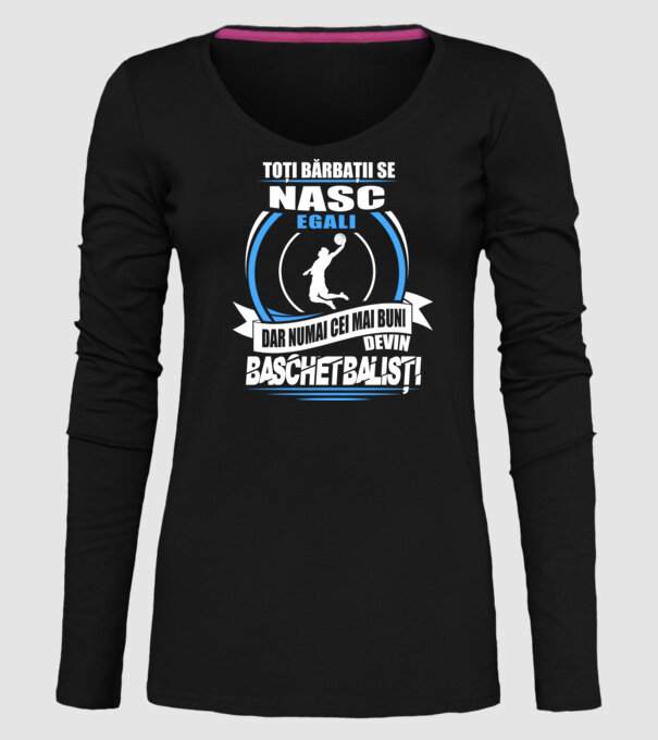 Toți bărbații se nasc egali baschetbaliști model negru pe tricou