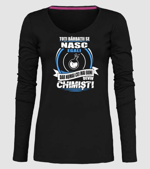 Toți bărbații se nasc egali chimiști model negru pe tricou