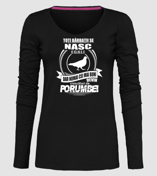 Toți bărbații se nasc egali crescători de porumbei model negru pe tricou