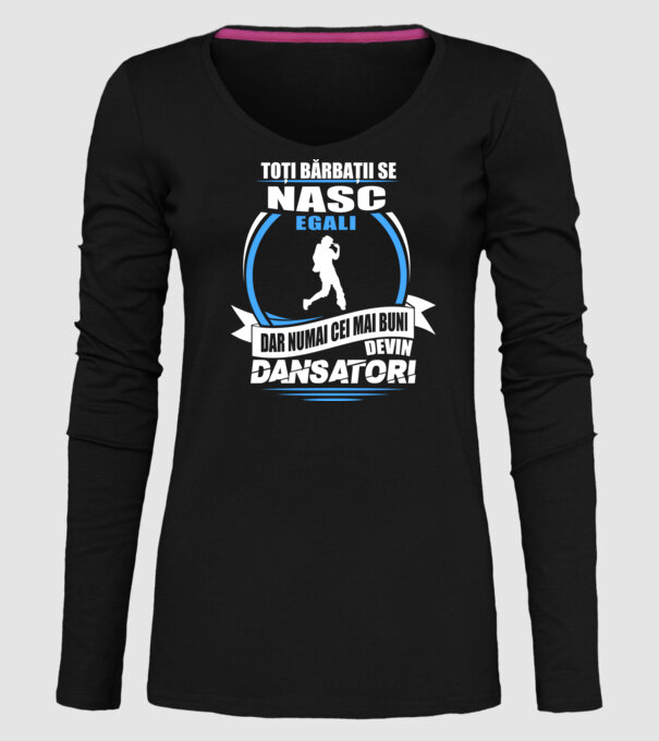 Toți bărbații se nasc egali dansatori model negru pe tricou