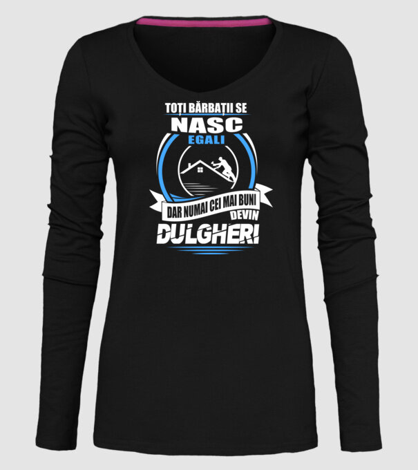 Toți bărbații se nasc egali dulgheri model negru pe tricou