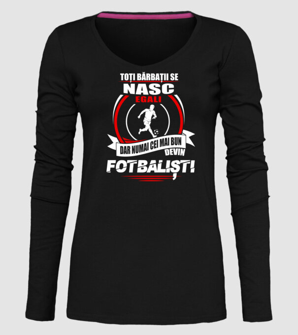 Toți bărbații se nasc egali fotbaliști model negru pe tricou