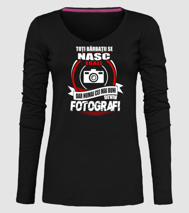 Toți bărbații se nasc egali fotografi model negru pe tricou