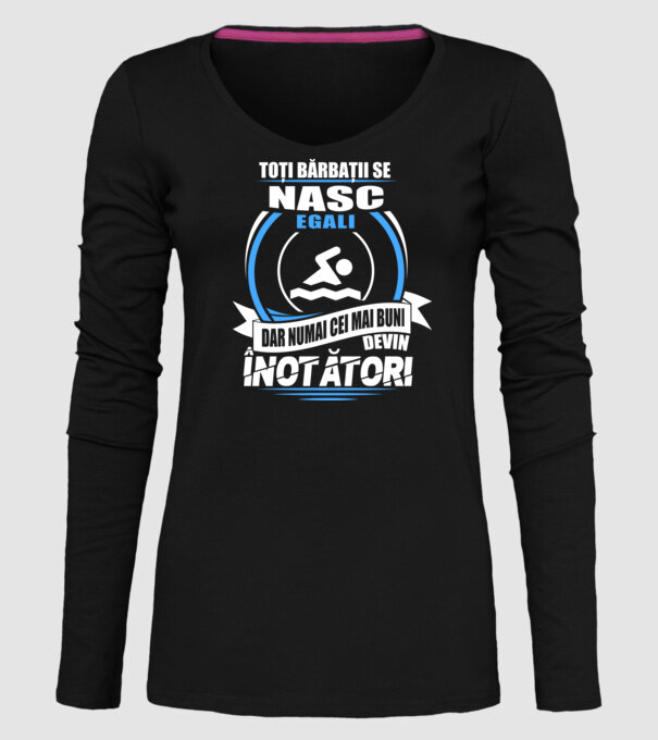 Toți bărbații se nasc egali înotători model negru pe tricou