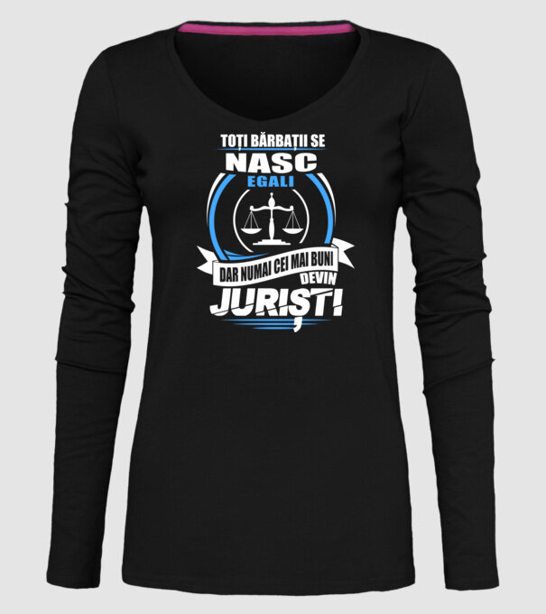 Toți bărbații se nasc egali juriști model negru pe tricou