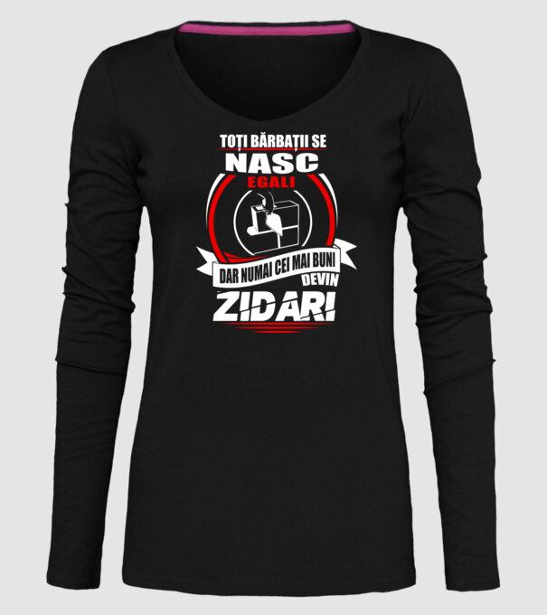 Toți bărbații se nasc egali zidari model negru pe tricou