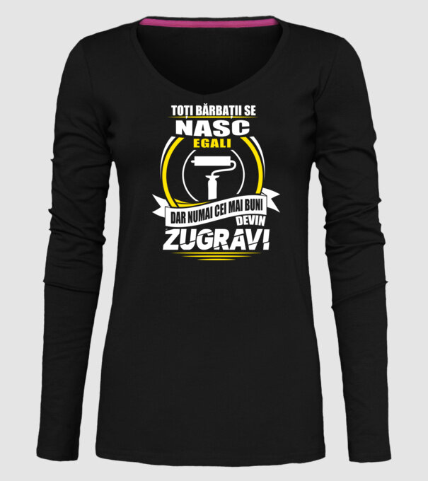 Toți bărbații se nasc egali zugravi model negru pe tricou