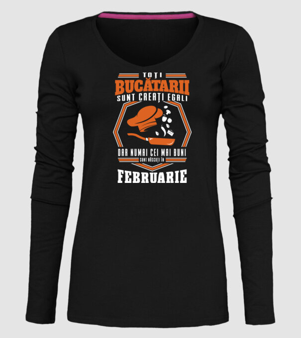 Toți bucătarii sunt creați egali februarie model negru pe tricou