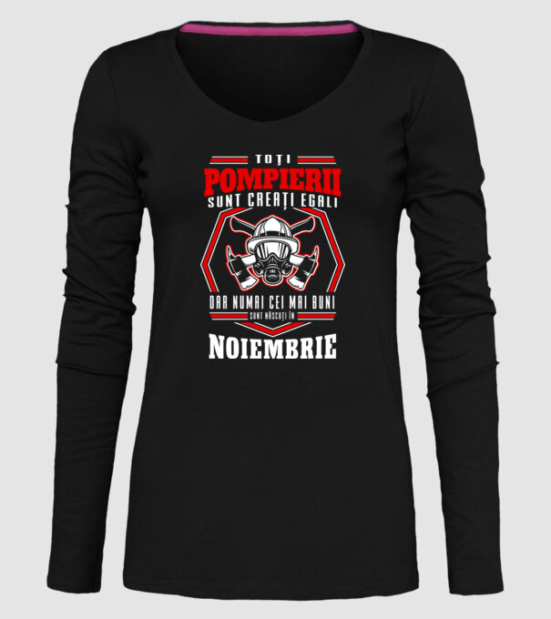 Toți pompierii sunt creați egali, dar numai cei mai buni sunt născuți în noiembrie model negru pe tricou