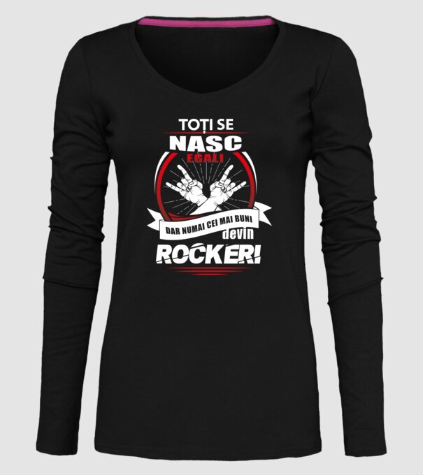 toți se nasc egali, dar numai cei mai buni devin rockeri model negru pe tricou