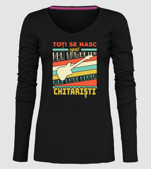 toți se nasc egali, dar numai cei mai buni devin chitariști model negru pe tricou