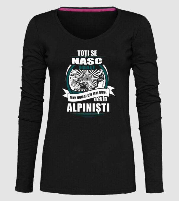 toți se nasc egali, dar numai cei mai buni devin alpiniști model negru pe tricou
