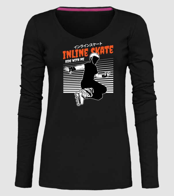 TR inlineskate model negru pe tricou