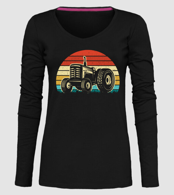 TRACTOR model negru pe tricou