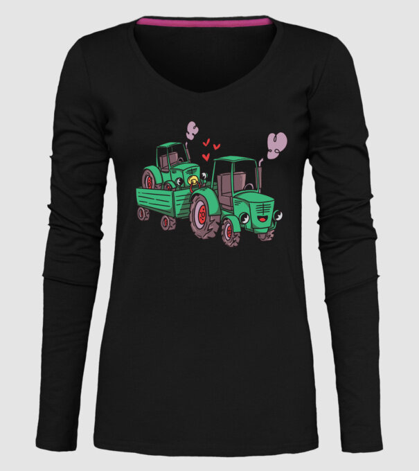 TRACTOR model negru pe tricou