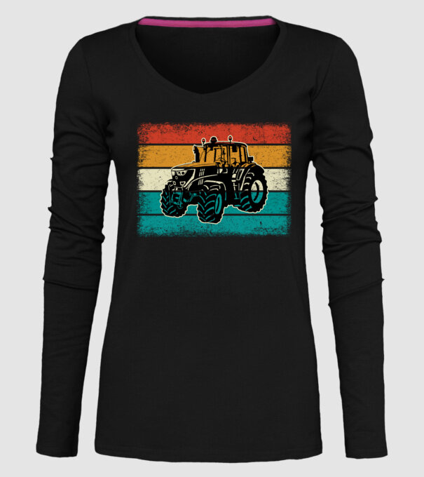 TRACTOR model negru pe tricou