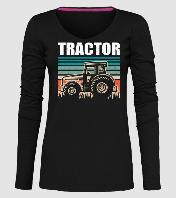 TRACTOR model negru pe tricou