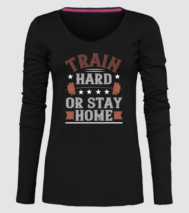 Train Hard model negru pe tricou