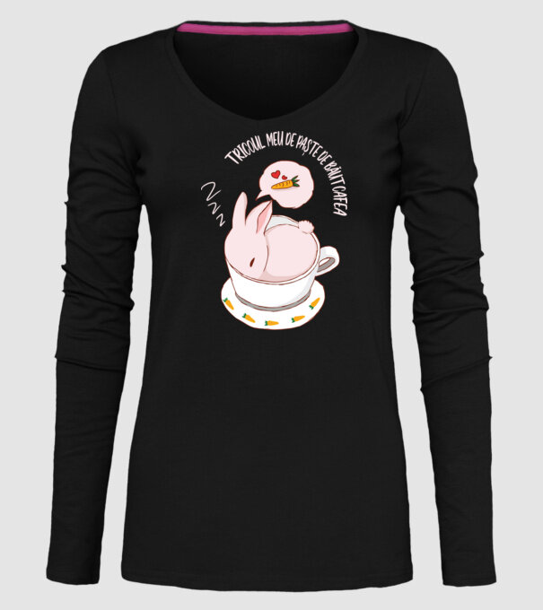 tricoul meu de Paște de băut cafea model negru pe tricou