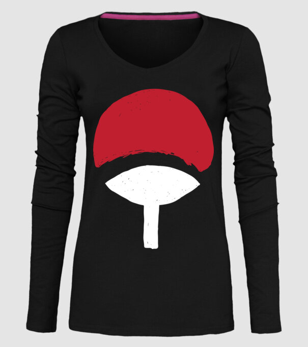 Uchiha logo model negru pe tricou