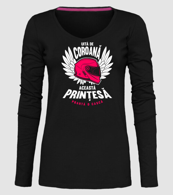 Uită de coroană, această prințesă poartă o cască model negru pe tricou