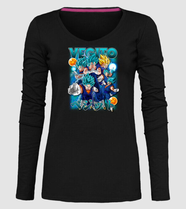 vegito dragonball model negru pe tricou