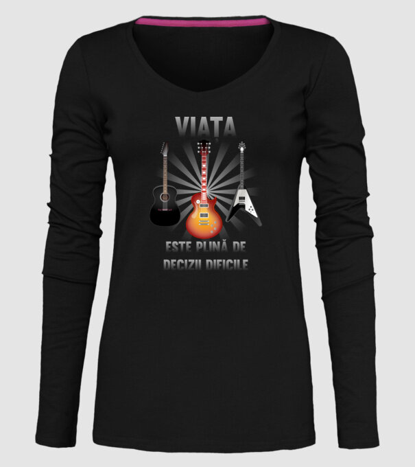 Viața este plină de decizii dificile model negru pe tricou