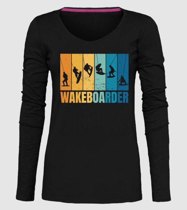 Wakeboard model negru pe tricou