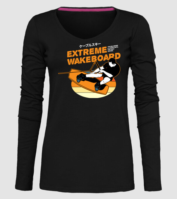Wakeboard model negru pe tricou