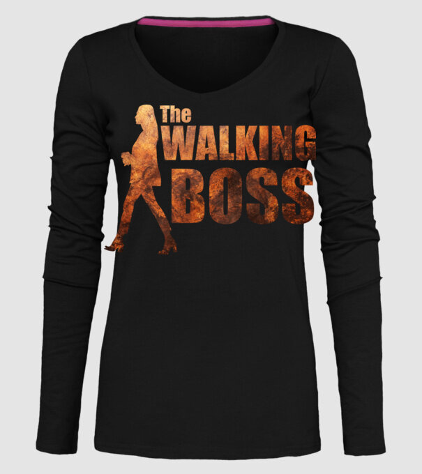 Walking bos model negru pe tricou