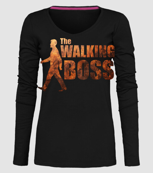 Walking boss model negru pe tricou