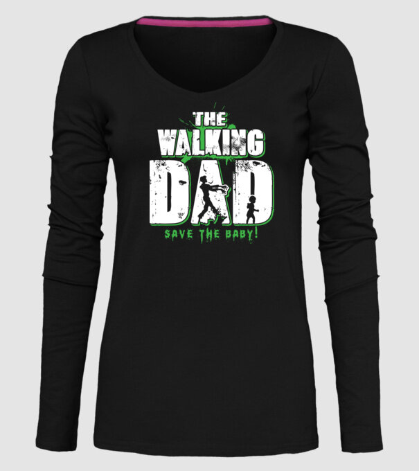 Walking dad green model negru pe tricou